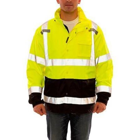 TINGLEY RUBBER Icon LTE„¢ Jacket, Size Men's 2XL, Type R Class 3, Fluorescent Yellow, Green, Black J27122.2X
